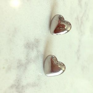 Betsy Johnson silver heart earrings